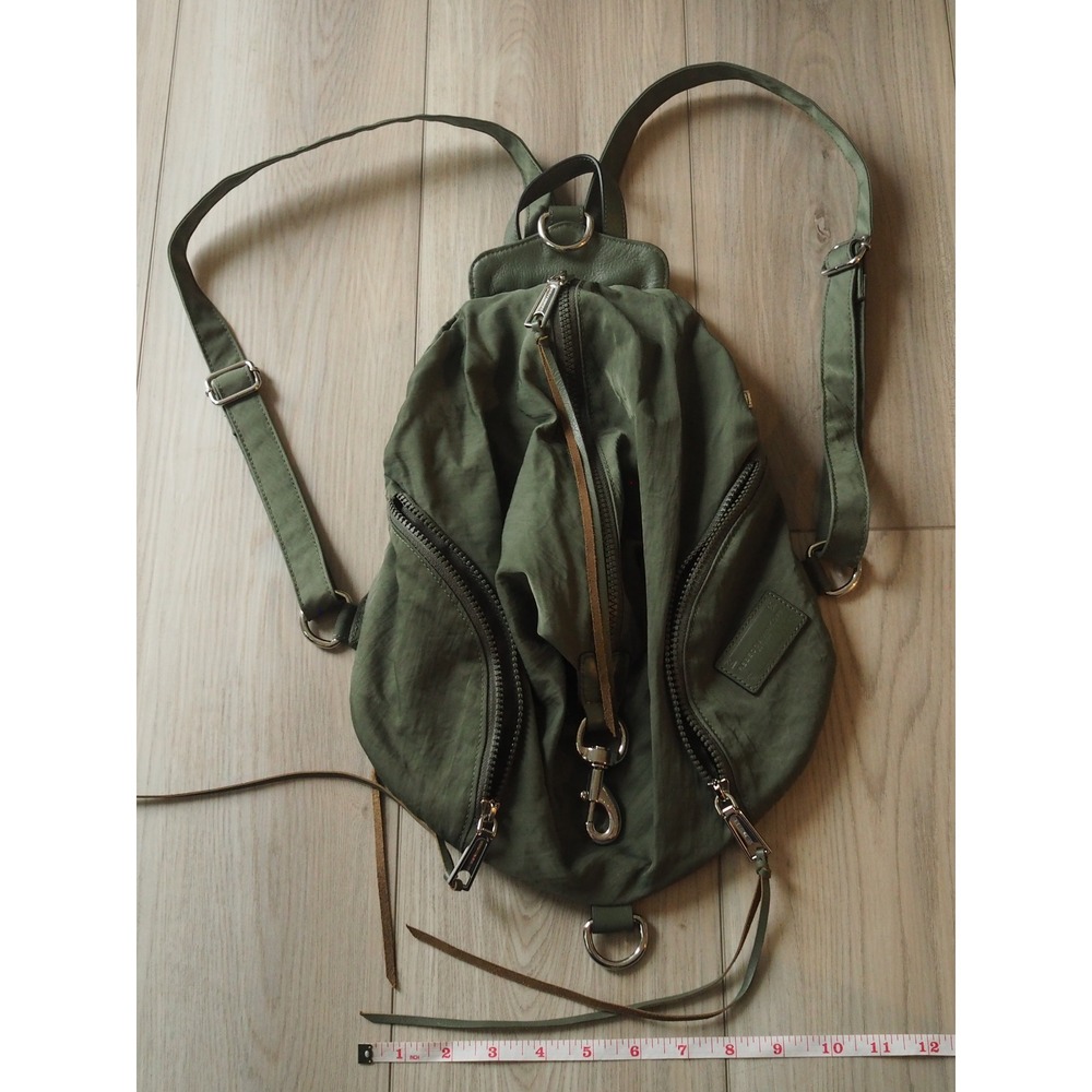 Rebecca Minkoff Julian Olive Green Nylon Backpack Gorpcore Medium Excellent - Picture 8 of 14